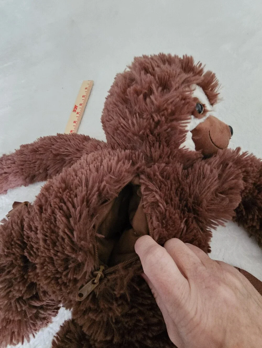 Goffa Plush Sloth Backpack Brown Stuffed Animal Zipper Bag Adjustable Strap Euc